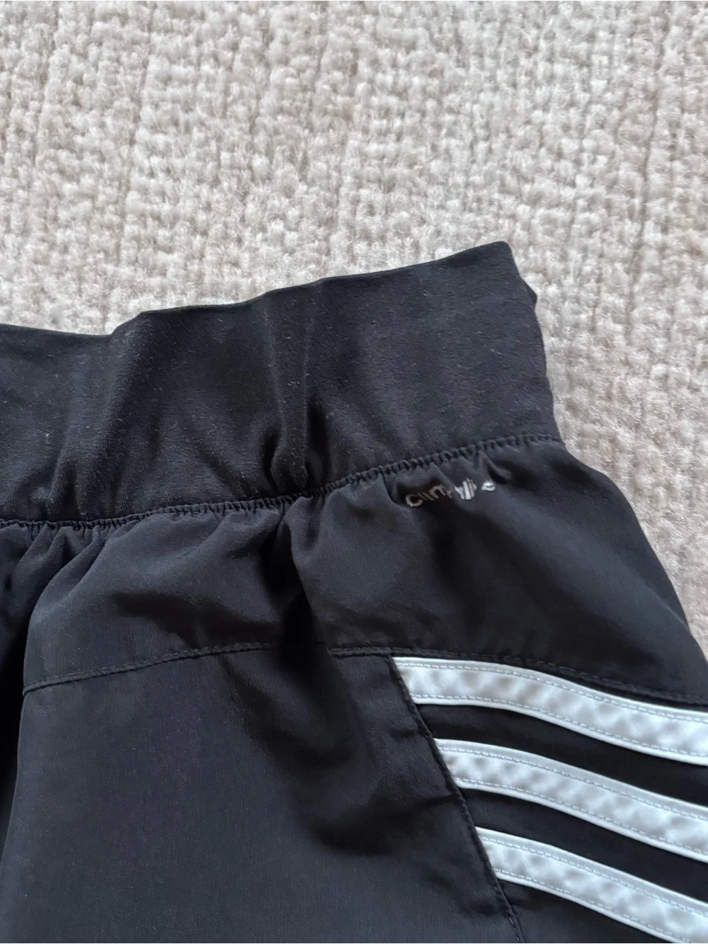adidas Black Shorts with White Trim